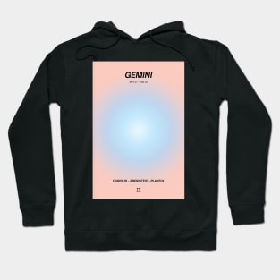 Gemini Zodiac Sign Aura Gradient Hoodie